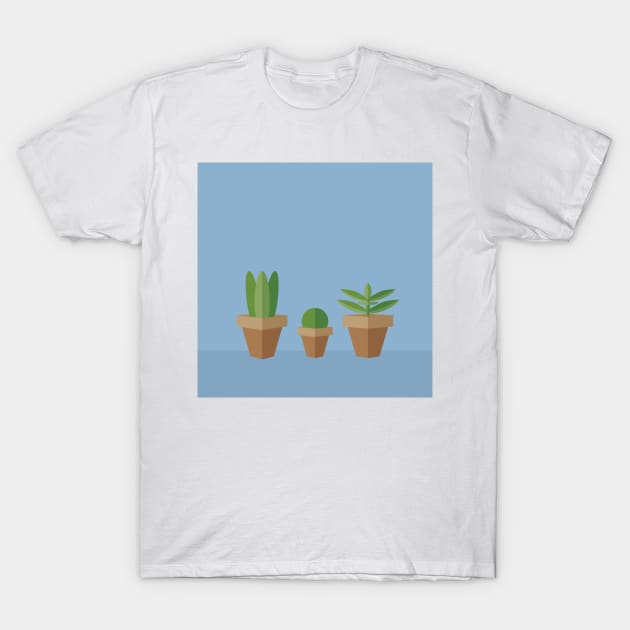 Flat Succulents T-Shirt by Mia's Designs